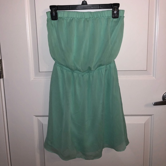 Strapless Mint Green Express Dress - Picture 2 of 3